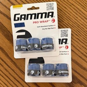 Gamma Pro Wrap Tennis Overgrip - Blue (3 Pack). 2 packs in original packaging.